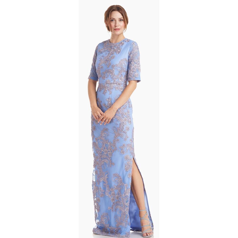 J.S. Collections MALLORY COLUMN GOWN in Sky Blue NWOT Size 12